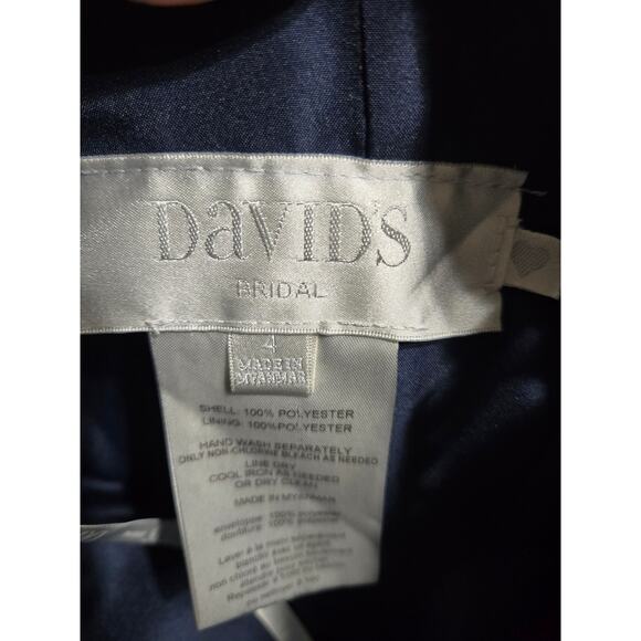 David's bridal size 4 women's navy blue formal dress - Picture 8 of 12